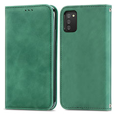 Coque Portefeuille Livre Cuir Etui Clapet S04D pour Samsung Galaxy F02S SM-E025F Vert