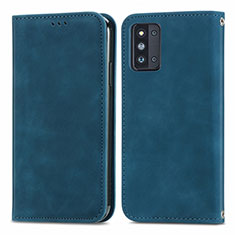 Coque Portefeuille Livre Cuir Etui Clapet S04D pour Samsung Galaxy F52 5G Bleu