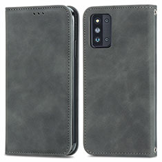 Coque Portefeuille Livre Cuir Etui Clapet S04D pour Samsung Galaxy F52 5G Gris