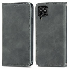 Coque Portefeuille Livre Cuir Etui Clapet S04D pour Samsung Galaxy F62 5G Gris