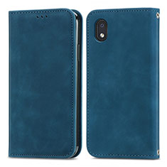 Coque Portefeuille Livre Cuir Etui Clapet S04D pour Samsung Galaxy M01 Core Bleu