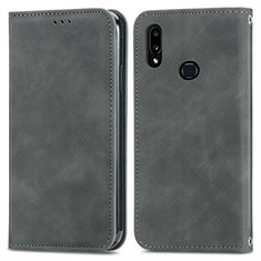 Coque Portefeuille Livre Cuir Etui Clapet S04D pour Samsung Galaxy M01s Gris