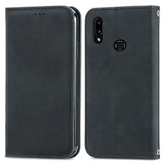 Coque Portefeuille Livre Cuir Etui Clapet S04D pour Samsung Galaxy M01s Noir