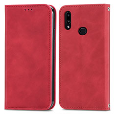 Coque Portefeuille Livre Cuir Etui Clapet S04D pour Samsung Galaxy M01s Rouge