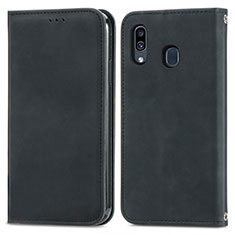 Coque Portefeuille Livre Cuir Etui Clapet S04D pour Samsung Galaxy M10S Noir