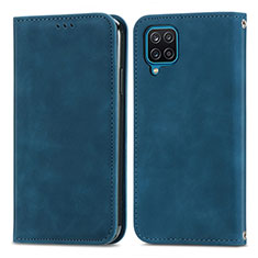 Coque Portefeuille Livre Cuir Etui Clapet S04D pour Samsung Galaxy M12 Bleu