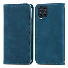 Coque Portefeuille Livre Cuir Etui Clapet S04D pour Samsung Galaxy M32 4G Bleu