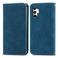 Coque Portefeuille Livre Cuir Etui Clapet S04D pour Samsung Galaxy M32 5G Bleu