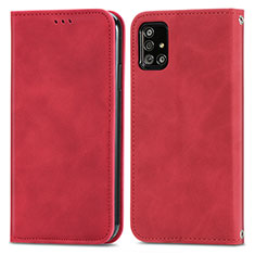 Coque Portefeuille Livre Cuir Etui Clapet S04D pour Samsung Galaxy M40S Rouge