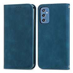 Coque Portefeuille Livre Cuir Etui Clapet S04D pour Samsung Galaxy M52 5G Bleu