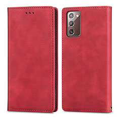 Coque Portefeuille Livre Cuir Etui Clapet S04D pour Samsung Galaxy Note 20 5G Rouge