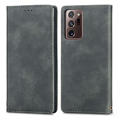 Coque Portefeuille Livre Cuir Etui Clapet S04D pour Samsung Galaxy Note 20 Ultra 5G Gris