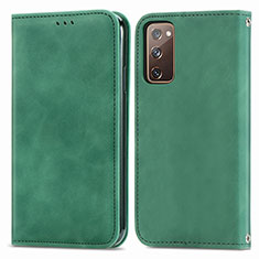 Coque Portefeuille Livre Cuir Etui Clapet S04D pour Samsung Galaxy S20 FE (2022) 5G Vert