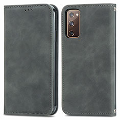 Coque Portefeuille Livre Cuir Etui Clapet S04D pour Samsung Galaxy S20 FE 4G Gris