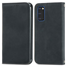 Coque Portefeuille Livre Cuir Etui Clapet S04D pour Samsung Galaxy S20 Noir