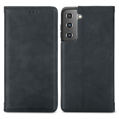 Coque Portefeuille Livre Cuir Etui Clapet S04D pour Samsung Galaxy S21 5G Noir