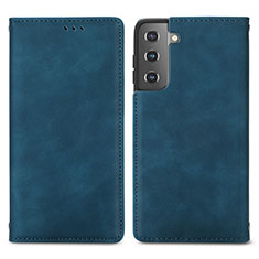 Coque Portefeuille Livre Cuir Etui Clapet S04D pour Samsung Galaxy S22 Plus 5G Bleu