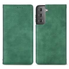 Coque Portefeuille Livre Cuir Etui Clapet S04D pour Samsung Galaxy S22 Plus 5G Vert