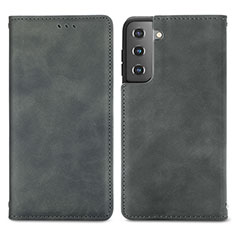 Coque Portefeuille Livre Cuir Etui Clapet S04D pour Samsung Galaxy S25 Plus 5G Gris