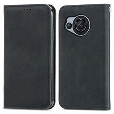 Coque Portefeuille Livre Cuir Etui Clapet S04D pour Sharp Aquos R8s Noir