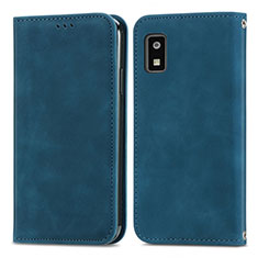 Coque Portefeuille Livre Cuir Etui Clapet S04D pour Sharp Aquos wish Bleu