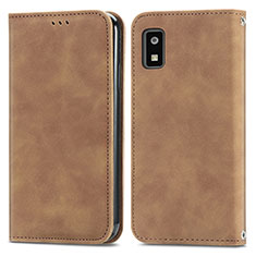 Coque Portefeuille Livre Cuir Etui Clapet S04D pour Sharp Aquos wish Marron