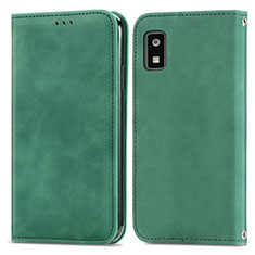 Coque Portefeuille Livre Cuir Etui Clapet S04D pour Sharp Aquos wish2 Vert