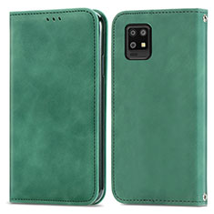 Coque Portefeuille Livre Cuir Etui Clapet S04D pour Sharp Aquos Zero6 Vert