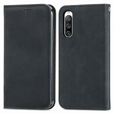 Coque Portefeuille Livre Cuir Etui Clapet S04D pour Sony Xperia 10 IV SO-52C Noir