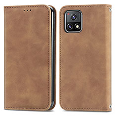 Coque Portefeuille Livre Cuir Etui Clapet S04D pour Vivo iQOO U3 5G Marron