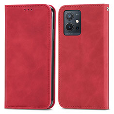 Coque Portefeuille Livre Cuir Etui Clapet S04D pour Vivo iQOO Z6 5G Rouge