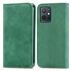 Coque Portefeuille Livre Cuir Etui Clapet S04D pour Vivo iQOO Z6 5G Vert