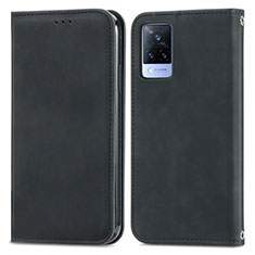 Coque Portefeuille Livre Cuir Etui Clapet S04D pour Vivo V21 5G Noir