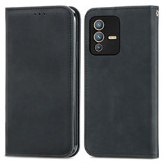 Coque Portefeuille Livre Cuir Etui Clapet S04D pour Vivo V23 5G Noir