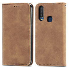 Coque Portefeuille Livre Cuir Etui Clapet S04D pour Vivo Y11 Marron