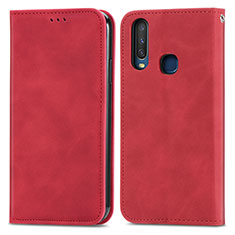 Coque Portefeuille Livre Cuir Etui Clapet S04D pour Vivo Y11 Rouge