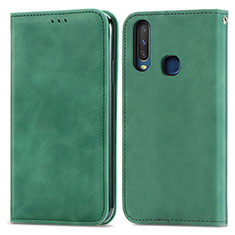 Coque Portefeuille Livre Cuir Etui Clapet S04D pour Vivo Y11 Vert