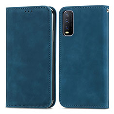 Coque Portefeuille Livre Cuir Etui Clapet S04D pour Vivo Y11s Bleu