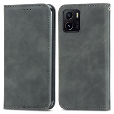 Coque Portefeuille Livre Cuir Etui Clapet S04D pour Vivo Y15A Gris