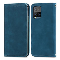 Coque Portefeuille Livre Cuir Etui Clapet S04D pour Vivo Y33s Bleu