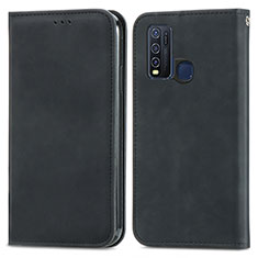 Coque Portefeuille Livre Cuir Etui Clapet S04D pour Vivo Y50 Noir