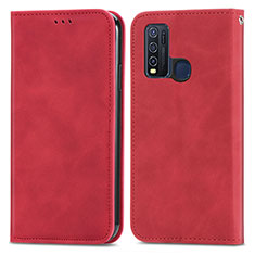 Coque Portefeuille Livre Cuir Etui Clapet S04D pour Vivo Y50 Rouge