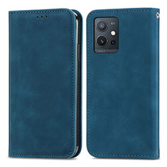 Coque Portefeuille Livre Cuir Etui Clapet S04D pour Vivo Y52t 5G Bleu