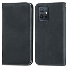 Coque Portefeuille Livre Cuir Etui Clapet S04D pour Vivo Y55s 5G Noir