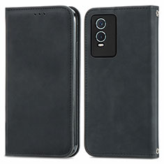 Coque Portefeuille Livre Cuir Etui Clapet S04D pour Vivo Y74s 5G Noir