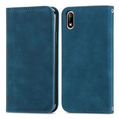 Coque Portefeuille Livre Cuir Etui Clapet S04D pour Wiko Jerry 4 Bleu