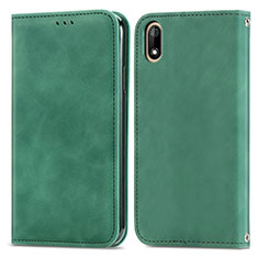 Coque Portefeuille Livre Cuir Etui Clapet S04D pour Wiko Jerry 4 Vert