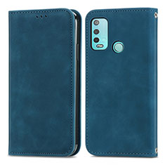 Coque Portefeuille Livre Cuir Etui Clapet S04D pour Wiko Power U30 Bleu