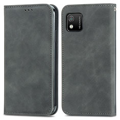 Coque Portefeuille Livre Cuir Etui Clapet S04D pour Wiko Y52 Gris