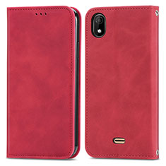 Coque Portefeuille Livre Cuir Etui Clapet S04D pour Wiko Y61 Rouge